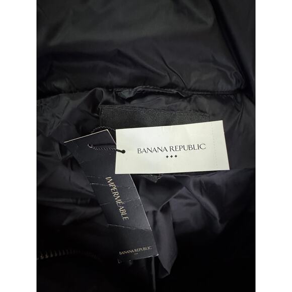 Banana Republic WATER RESISTANT PUFFER JACKET NWT XS few long black retail $220 - Picture 5 of 10